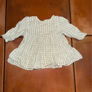 Joe Fresh White and Green Plaid Kids Dress